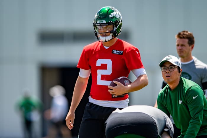 Jets QB Zach Wilson at OTAs